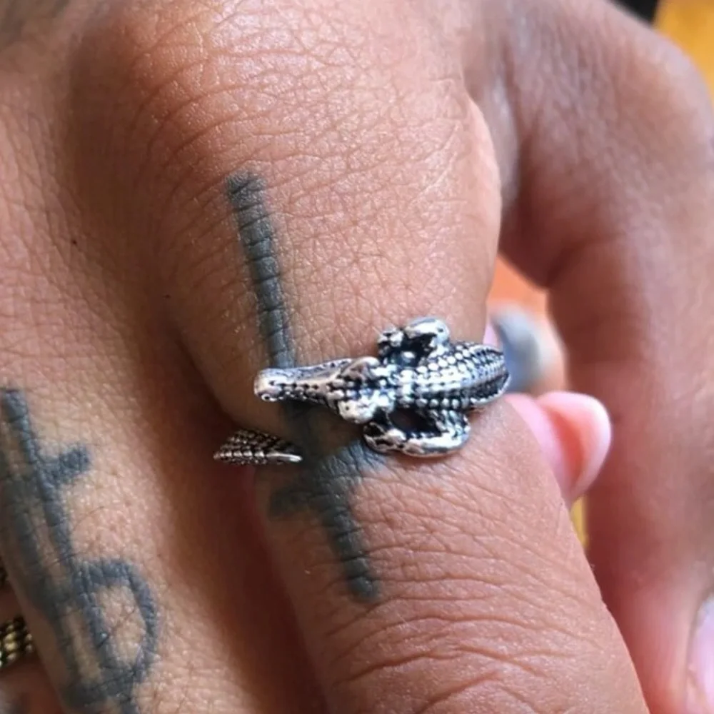 New MENS Crocodile Marine Grade Stainless Steel SAE 316L A4 Boho Ring
